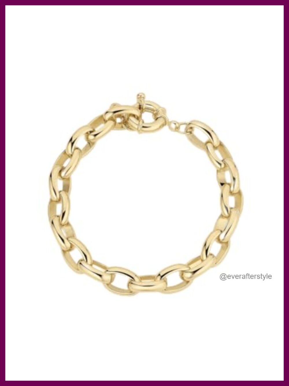Gold Plated Statement Link Bracelet for Women 8in